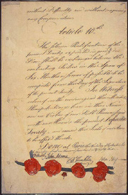 Signature page, Treaty of Paris