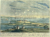 artist vision of the Battle for Fort McHenry