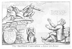 Political cartoon mocking the delegates of the Hartford Convention