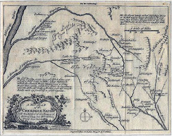 A 1760 map of the Cherokee Nation by Thomas Kitchin 