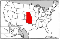 An 1854 map with the Indian Territory highlighted 