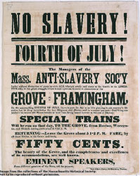 broadside advertising an Anti-Slavery rally on the fourth of July