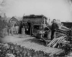 Log hut company kitchen, 1864