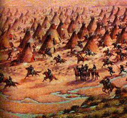 Battle of Sand Creek. Painting by Robert Lindneux, State Historical Society of Colorado