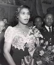 African American opera singer Marian Anderson.  Eleanor Roosevelt resigned from the Daughters of the American Revolution when the organization refused to let Anderson sing in Constitution Hall because she was African American.